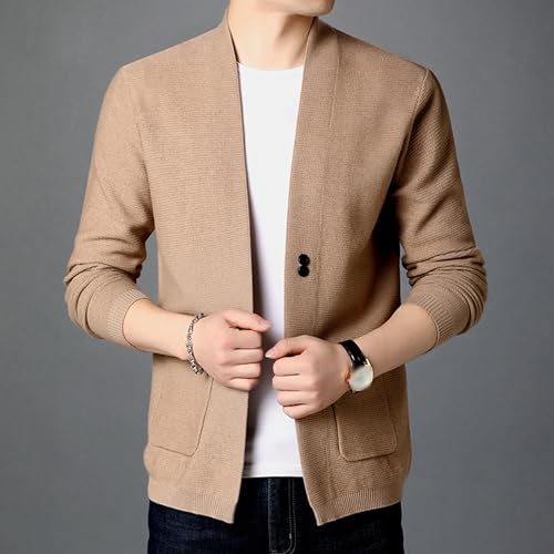 Men's Vintage V Neck Knitted Sweaters Classic Casual Knitwear with Buttons Big and Tall Cable Knit Button Cardigan2