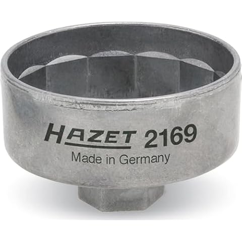 Hazet 2169 Oil Filter Socket - 14-Flute, 74.4mm Cover
