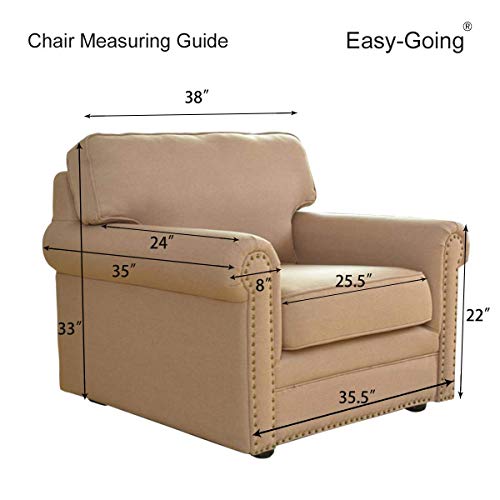 Easy-Going Chair Sofa Slipcover Reversible Sofa Cover Water Resistant Couch Cover Furniture Protector Cover with Elastic Straps for Pets Kids Children Dog Cat (Chair, Beige/Beige)