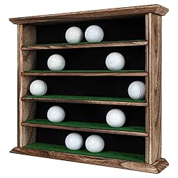 J JACKCUBE DESIGN 30 Golf Ball Display Case Wall Rack Cabinet Holder Shelf, No Door, Rustic Wood Wall Mount- MK802B (30 Balls)