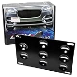 iJDMTOY No Drill Front Bumper Tow Hook License Plate Mounting Bracket Adapter Kit For 2009-up Jaguar XF, 2017-up Jaguar XE