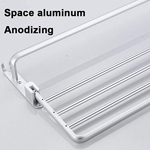 Toallero de aluminio espacial cromado con estante doble de alta resistencia 3