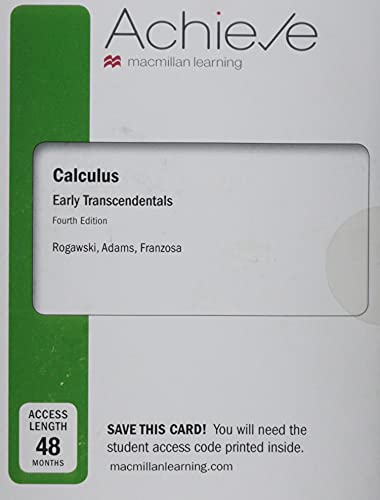 Achieve for Calculus: Early Transcendentals (8-... 1319057659 Book Cover