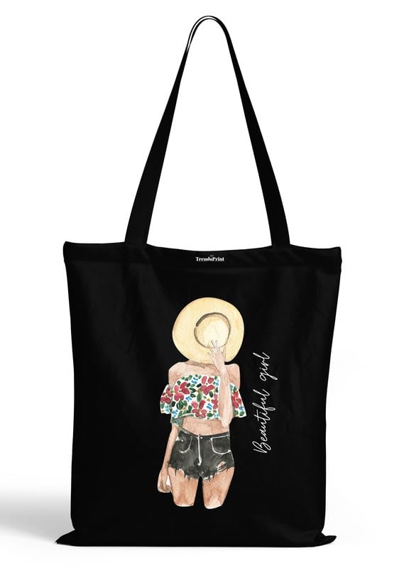 Image of TrendoPrint Reusable Shopping Bag Canvas Tote Bag for Grocery, College, Office & Shoulder Handbag Travel Bag for Men and Women (14x16 inches)
