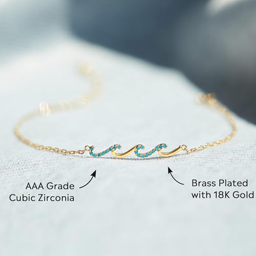 Image of STORYJEWELLERY Birthday Gifts for Women, Wave Bracelet for Women