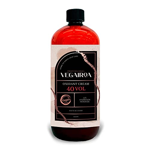 VEGAIROA - Oxidant Cream 40 volúmenes - Crema Oxidante con Aceite de Jojoba - Mezclar con Tinte o con Polvo Decolorante - Mayor Precisión - Peluquería Profesional Vegana - 1000ml