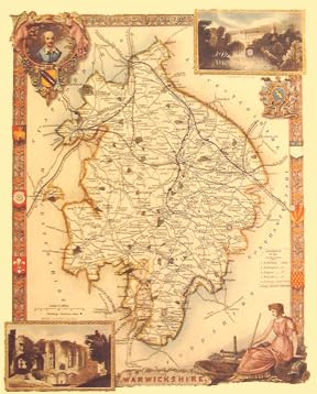 Warwickshire County Map, Thomas Moule Warwickshire Map,