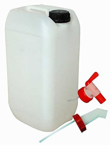 Preisvergleich Produktbild 15 Liter Kanister Natur mit Hahn + Schnellausgießer (DIN 61)
