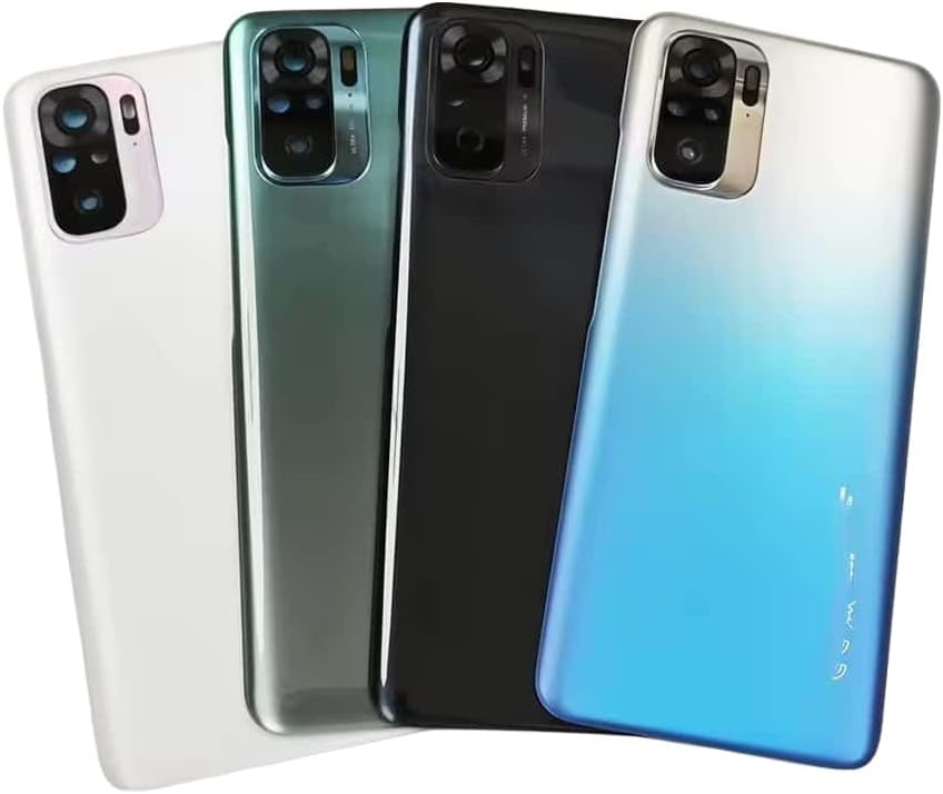 YOOOKOOO Compatible Rear Back Cover for Xiaomi Redmi Note 10s – Battery Door Housing Replacement Part (White with Lens)