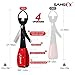 SAMSFX Aluminum Fishing Pliers Hook Remover Braid Line Cutter with Coiled Lanyard, Fly Fishing Knot Tying Tool & Retractors (Red Handle, Split Ring Nose)
