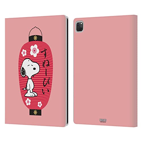 Head Case Designs Officially Licensed Peanuts Lantern Oriental Snoopy Leather Wallet Case Compatible with Apple iPad Pro 12.9 2020/2021/2022