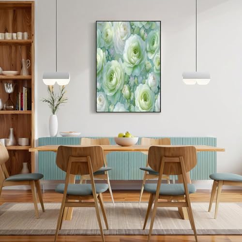 Tableau décoration murale imprimé rose verte de qualité supérieure