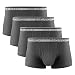 David Archy Men's 4 Pack Ultra Soft Cotton Underwear Trunks with Fly(L, Dark Gray)