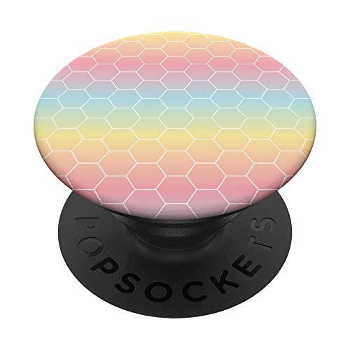 Colmena de abeja colorido arco iris tonos patrón digital PopSockets PopGrip Intercambiable