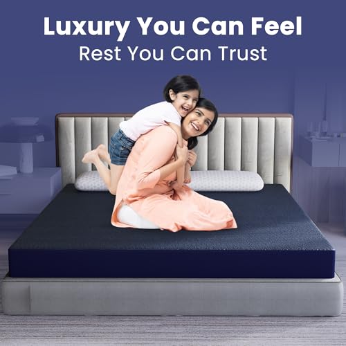 Image of CareFoam 100% Waterproof Premium Cotton Mattress Protector | Breathable and Hypoallergenic Ultra Soft Fitted Bed Protector | Queen XL (Long) 78 x 60 Inch, Fits 10 Inch Blue | Extra-Long Queen beds