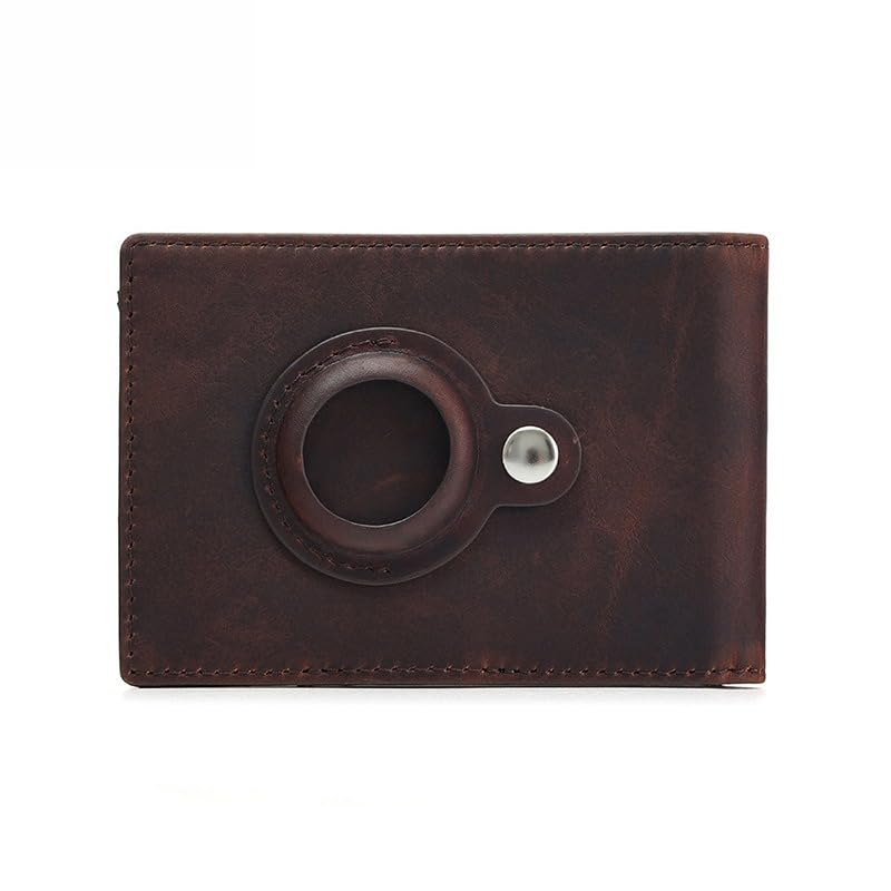 Genuine Leather Wallet for Men RFID Blocking Slim Bifold Minimalist Front Pocket with Money Clip Thin Design (Coffee)