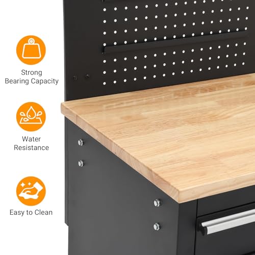 Image of Tool Chest, 61 Inch Tool Box Mobile 9 Drawers Storage Rolling Cabinet with Wheels Lock Key Locking System Drawer Liners for Garage Warehouse Repair Shop, Black