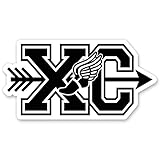 Cross Country XC Sticker - 3' Laptop Sticker - Waterproof Vinyl for Car, Phone, Water Bottle - Winged Shoe Decal