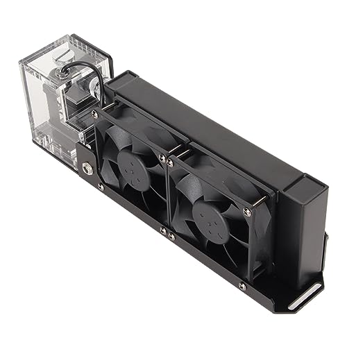 Water Cooling System, Aluminum with 2 Fans, G1/4 Threaded Interface for PC CPU Computer, 250ml Capacity, US Plug 100-240V