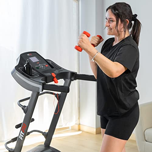 FITFIU Fitness MC-400 loopband, opvouwbaar, tot 20 km/u, motor 2000 W, helling, hydraulische verticale vouwing, app-connectiviteit met bioscoop, USB-poort en accessoires - Afbeelding 7