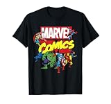 Marvel Exclusive Avengers Retro Comic Group Shot Logo T-Shirt