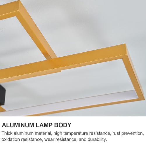Plafonnier carré LED dimmable en aluminium à 3 têtes avec télécommande - 6
