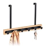 Photo Gallery relaxdays appendiabiti da porta, 2 cm, attaccapanni bambù e acciaio, 6 ganci appendi abiti salvaspazio, nero Photo Gallery relaxdays appendiabiti da porta, 2 cm, attaccapanni bambù e acciaio, 6 ganci appendi abiti salvaspazio, nero