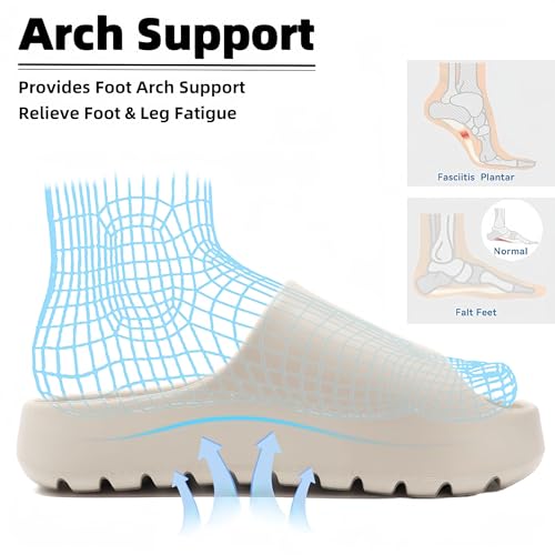 Image of Yueerlu Cloud Slides for Women Men, Recovery Womens Pillow Slides,EVA Anti-Slip shower shoes,Thick Sole Open Toe Garden Shoes,men's sandals,mens slippers for Indoor and Outdoor Size