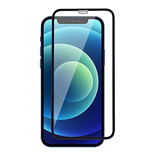 Image of Tempered Glass Screen Protector Compatible for iPhone 12, iPhone 12 Pro with Edge to Edge Coverage and Easy Installation Kit, Pack of 1, Black