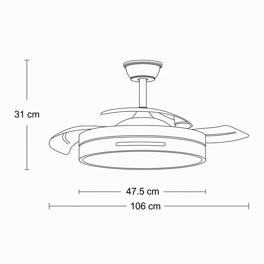 Ventilador de Techo con Luz LED Regulable 60W, Motor DC Silencioso, 3 Temperaturas de Color, 6 Velocidades, Mando a Distancia, Función Verano/Invierno, Modo Noche, 106 cm (Madera Natural)