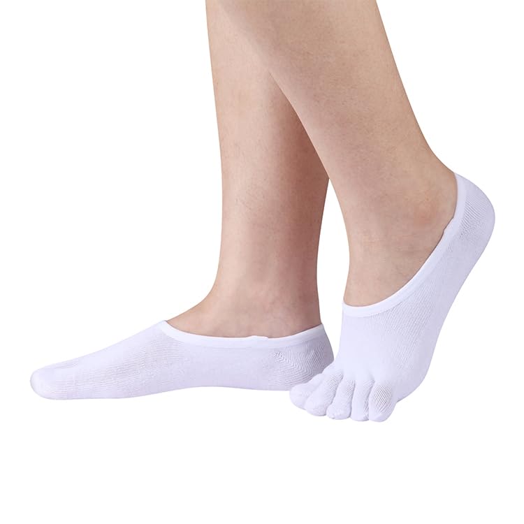 Women's Toe socks Cotton Lightweight No Show Five Fingers Running Socks 4 Pack2