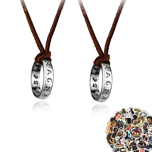 XHBTS Uncharted 4 Drake 20 Stickers and 2 Pack Engraved Ring Pendant Necklace Jewelry Unisex Cosplay Fans Gift XHBTS Uncharted 4 Drake 20 Stickers and 2 Pack Engraved Ring Pendant Necklace Jewelry Unisex Cosplay Fans Gift