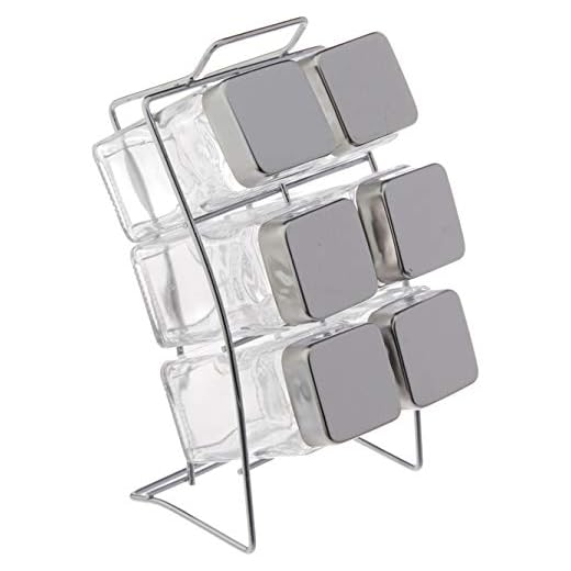 Porta Condimentos Square com Suporte 6 Peças Euro Transparente