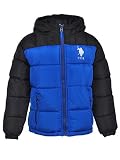 US Polo Association Boys' Little Reversible Bubble Jacket, Quiet Shade/Camo, 4