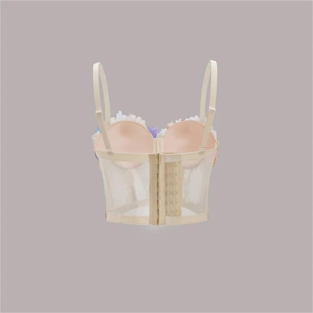 Yeuyyben Camiseta corta con lentejuelas florales para mujer, sin mangas, ajustada, para verano, informal, para el escenario