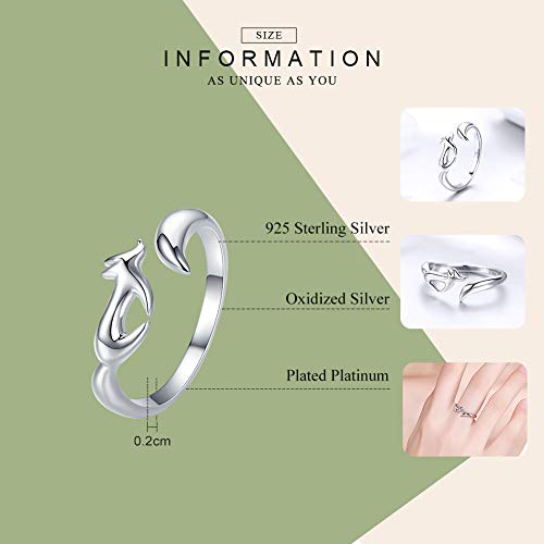Bague queue de renard argent 925 femme le cadeau ajustable idéal - 2