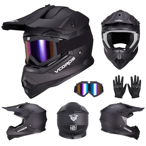 Image of VCOROS Youth Kids Dirt Bike Helmets,Kids Motocross Helmets DOT Approved