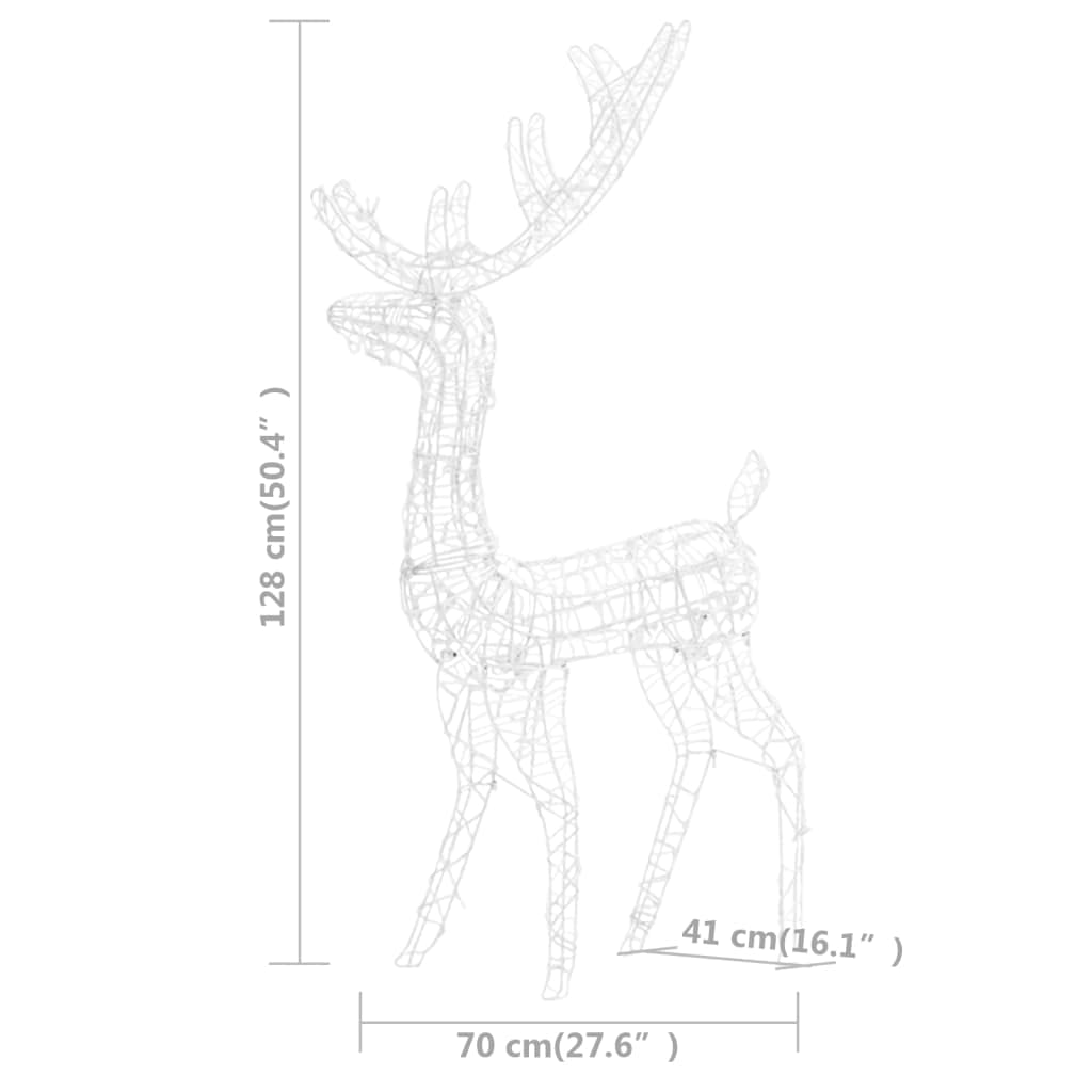 vidaXL LED Rentier Familie Weihnachtsdeko 8 Beleuchtungsmodi Beleuchtet Weihnachtsbeleuchtung Weihnachten Dekofigur Acryl 300 LEDs Mehrfarbig