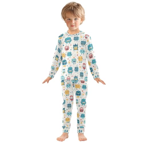 senya Little Robot Pajamas Set Long Sleeve Soft Cotton Sleepwear 2 Piece3