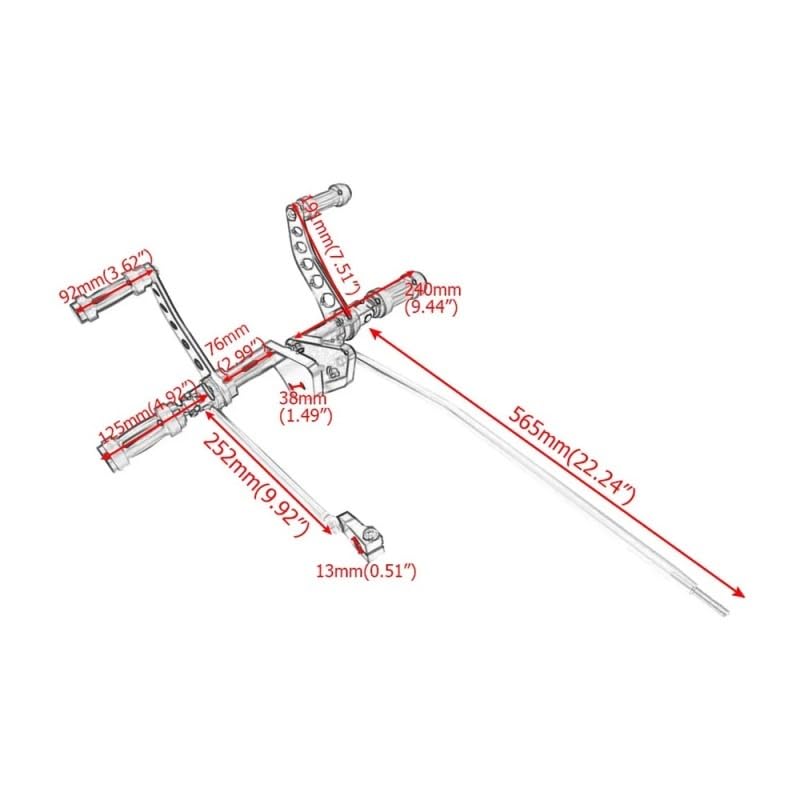 Commandes avancées Dyna Super Glide en acier robuste et leviers de liaison - 2