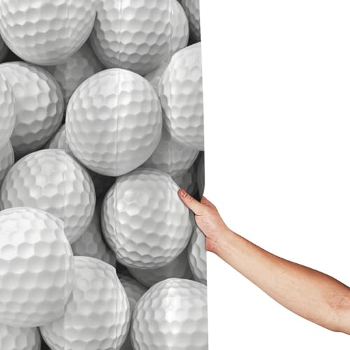 Rideau de douche avec crochets 183x183 cm tissu imperméable imprimé golf