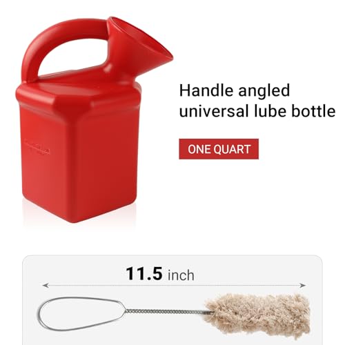 Image of Calvana Angled Tire Lube Bucket Kit with Integrated Handle and 4 Lube Swabs, 1.25 Quart Tire Changer Lubricant Bucket, 11.5 Inch Length, Compatible with Coats Center Post Tire Changers
