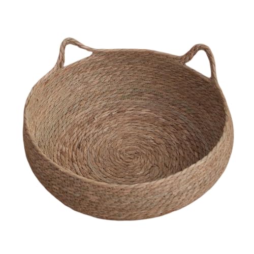 Cat Bed Basket | Breathable Rattan Woven Bowl | Woven Cat Basket | for Play Exercise Enrichment Activity Boredom Indoor Cage Flo