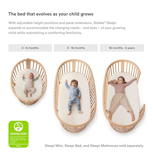 Stokke 600501 Sleepi Mini Protection Sheet, White - Protects Oval Stokke Sleepi Mini Mattress Against Accidents & Spills thumb #3