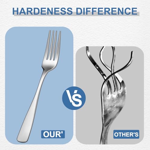 BEWOS 20 Piece Silverware Set - Stainless Steel Silverware Sets for 4 Include Spoon, Forks, Knives, Mirror Polished Flatware Set for Home, Kitchen, Restaurant, Dishwasher Safe - Image 4