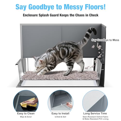 Caja para arena de acero inoxidable extra grande para gatos miniatura 5
