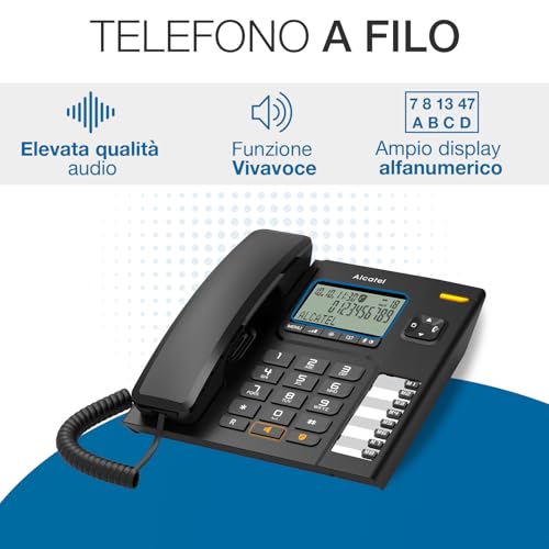 Alcatel T78 Telefono Fisso Con Identificatore Di Chiamata Nero - 2