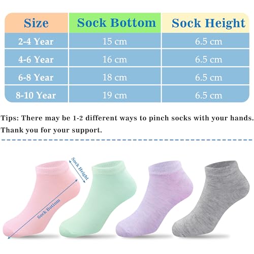 Duufin 12 Pairs Kids Ankle Socks Boys Girls Athletic Sock Low Cut Half Cushion Kids Socks2
