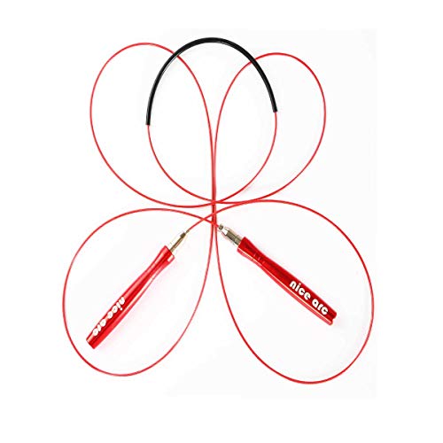 Nice Arc,Jump Ropes for Fitness, Adjustable Tangle-Free Skipping Rope, self-Locking Screw-Free Wire Skipping Rope, with 2 Adjustable Rope Cables, Crossfit & Home Exercise