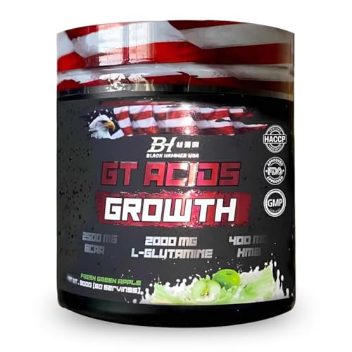 GT Acids Growth – Aminosäure Komplex für Muskelaufbau & Regeneration | Black Hammer USA (300g, Apfel)